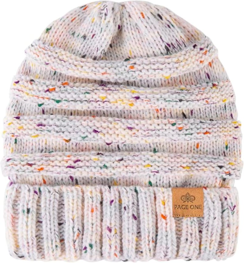 PAGE ONE Womens Winter Beanie Warm Cable Knit Hat Style Stretch Trendy Ribbed Chunky Cap - Image 3